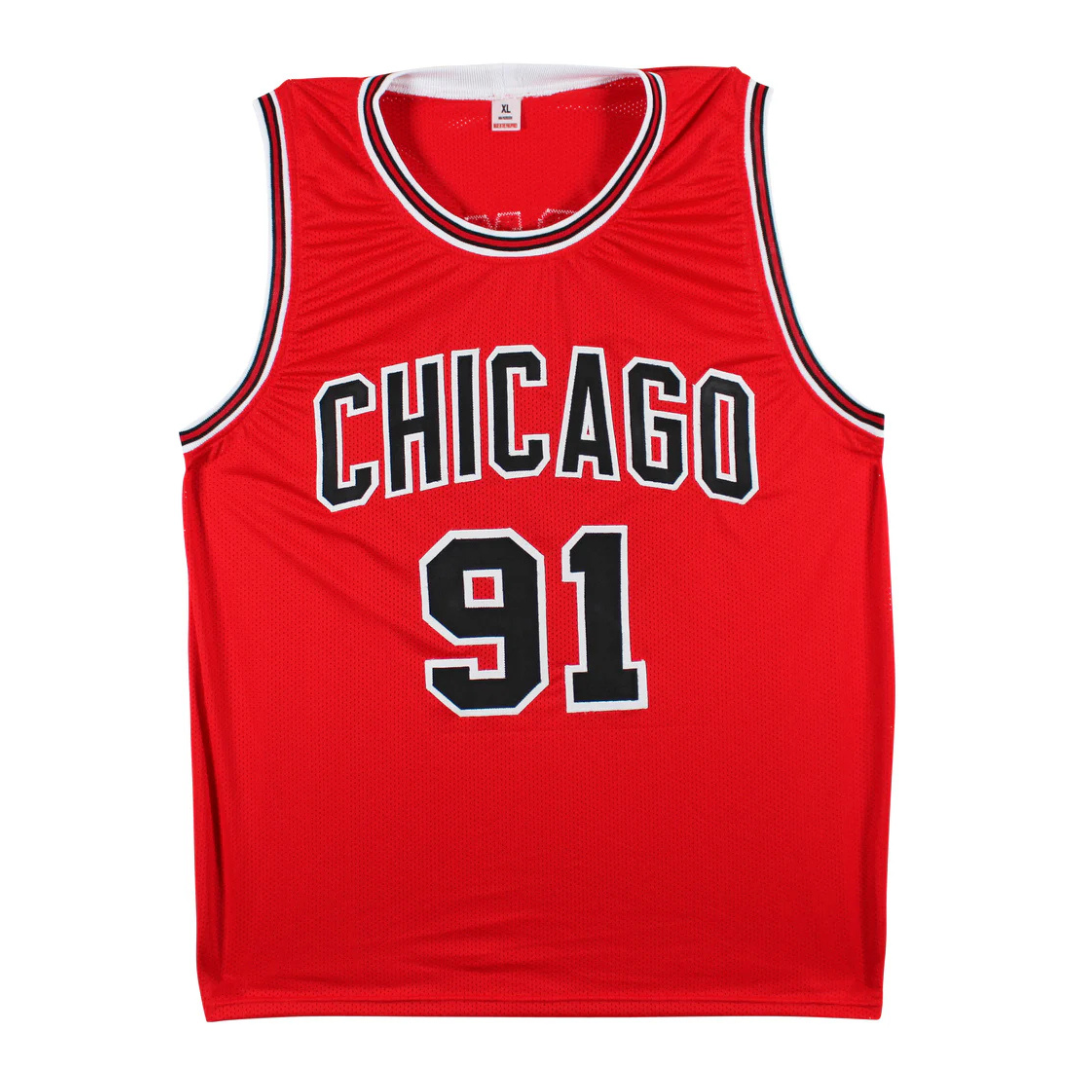 Dennis Rodman Signed Chicago Bulls Basketball Jersey with Beckett Witness
